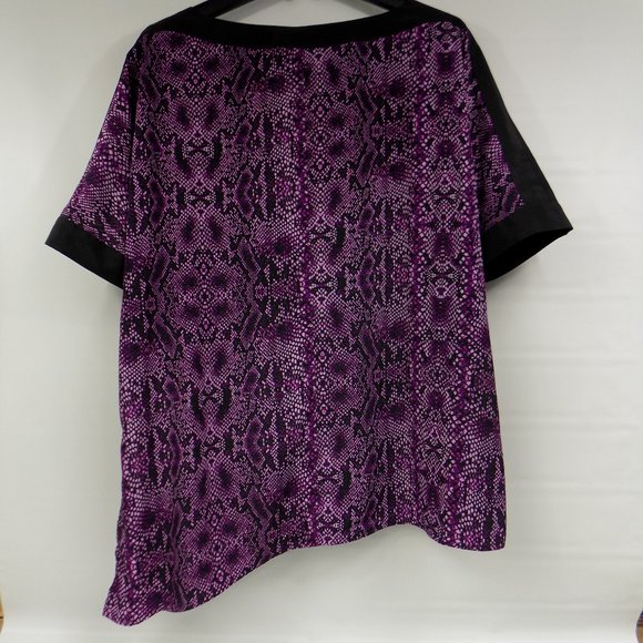 Dana Buchman Purple Snakeskin Print Nouveau Safari Top Size XL NWT - Picture 7 of 10